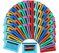 100 Pieces Zipper Binder Pencil Pouches 3 Ring Binder Pouches in Assorted Colors Zipper Pouches Case with Mesh Window Ring Binder Pencil Bags Case or Office School Students Supplies