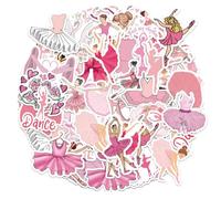 100 Pink Ballet Stickers, Creative Cartoon Graffiti Stickers, Cute Decorative Stickers, DIY Bicycle Computer Stickers, Gifts for Girls