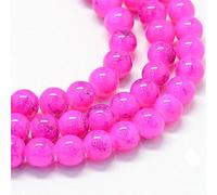 100 Pink Mottled Marbled Glass Beads 8mm One Strand J22444XE