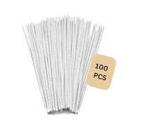 100 Pipe Cleaner White Bending Plush Chenille Wire Handcraft Decorating Children Adult Cotton Conical