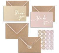 100 PK Bulk Thank You Cards with Envelopes - 5 x 3.5 Inches Wedding Thank You Cards Baby Shower Bridal Shower Personalized Thank You Notes for Small Business Graduation Funeral Birthday (2 colors)