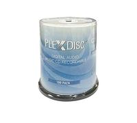 100 PK PlexDisc 52x 700 MB Digital Audio Music CD-R Blank Media Disc for Reliable Audio Recording and Playback