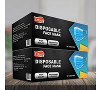 100 pks Disposable Face Masks | 3-Layer Breathable face mask with strong Elastic Ear loops | UK SELLER