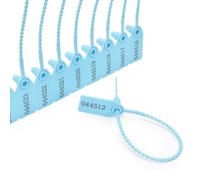 100 Plastic Tamper Seals Zip Ties for Fire Extinguishers Pull Tight Security Seal Tags Numbered Disposable Self-Locking Tie 250mm Length (Light Blue)