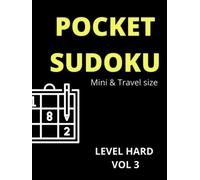 100 Pocket Sudoku, mini puzzle book for adults, level hard, compact size 6 x 4,5 in travel size