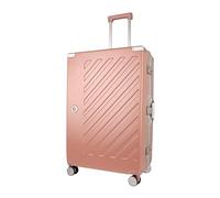 100% Polycarbonate Zipperless Large Suitcase, Hardshell Check in Luggage with Double TSA Locks and 4 Wheels, Aluminium Alloy Handle, Pink Suitcase for Travel
