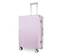 100% Polycarbonate Zipperless Medium Suitcase, Hardshell Check in Luggage with Double TSA Locks and 4 Wheels, Aluminium Alloy Handle, Flight Case for Travel in Lavender Purple