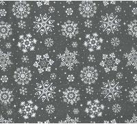 100% Polycotton Christmas Fabric - New Designs (Per Metre) - Xmas Snowflakes Gingermen Bread Stars - Dress Fabric - Simply Sew Crafty™ (Fili Snowflakes on Silver, 0.5 Mtr)