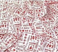 100% Polycotton Christmas Fabric - New Designs (Per Metre) - Xmas Snowflakes Gingermen Bread Stars - Dress Fabric - Simply Sew Crafty™ (Words on White, 0.5 Mtr)