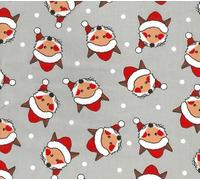 100% Polycotton Christmas Fabric - New Designs (Per Metre) - Xmas Snowflakes Gingermen Bread Stars - Dress Fabric - Simply Sew Crafty™ (Silver/Xmas Foxes on Silver, 0.5 Mtr)