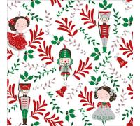 100% Polycotton Christmas Fabric - New Designs (Per Metre) - Xmas Snowflakes Gingerbread Men Stars - Dress Fabric - Simply Sew Crafty™ (MP Christmas Nutcracker - White, 1 Mtr)