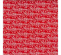 100% Polycotton Christmas Fabric - New Designs (Per Metre) - Xmas Snowflakes Gingermen Bread Stars - Dress Fabric - Simply Sew Crafty™ (Words on Red, 0.5 Mtr)