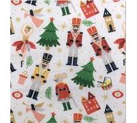 100% Polycotton Christmas Fabric - New Designs (Per Metre) - Xmas Snowflakes Santas Nutcracker Gingerbread Men Stars - Dress Fabric - Simply Sew Crafty™ (Woodland Nutcracker on White, 1 Mtr)