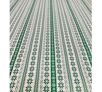 100% Polycotton Christmas Fabric - Xmas Fairisle Jumper Scandinavian (Per Metre) - Sewing Quilting Dress Fabric - Simply Sew Crafty™ (Green on White Fairisle)