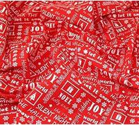 100% Polycotton Christmas Fabric - Xmas Merry Christmas Words (Per Metre) - Sewing Quilting Dress Fabric - Simply Sew Crafty™(Words on Red)