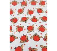 100% Polycotton Christmas Fabric - Xmas Robins Gifts (Per Metre) - Sewing Quilting Dress Fabric - Simply Sew Crafty™ (Robins on Grey)