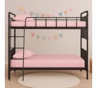 100% Polycotton Fitted Sheet, Small Single 2FT 6" (75 x 190 cm), Deep 25cm Pocket, Soft Breathable Bed Sheet, Non-Iron Elasticated Bottom Sheet for Bunk Beds, Caravan, Campervan & Guest Bed - Pink