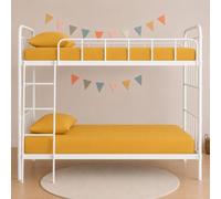 100% Polycotton Fitted Sheet, Small Single 2FT 6" (75 x 190 cm), Deep 25cm Pocket, Soft Breathable Bed Sheet, Non-Iron Elasticated Bottom Sheet for Bunk Beds, Caravan, Campervan & Guest Bed - Mustard