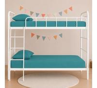 100% Polycotton Fitted Sheet, Small Single 2FT 6" (75 x 190 cm), Deep 25cm Pocket, Soft Breathable Bed Sheet, Non-Iron Elasticated Bottom Sheet for Bunk Beds, Caravan, Campervan & Guest Bed - Teal