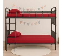 100% Polycotton Fitted Sheet, Small Single 2FT 6" (75 x 190 cm), Deep 25cm Pocket, Soft Breathable Bed Sheet, Non-Iron Elasticated Bottom Sheet for Bunk Beds, Caravan, Campervan & Guest Bed - Red