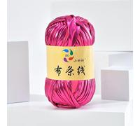 100% Polyester 100g Imitation Metal Knitting Yarn Fabric Cloth - Versatile DIY Material for Knitted Fabric Art, Basket Bag, and Carpet Yarn (Rose Red)