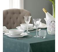 100% Polyester Coloured Tablecloth, Dining Table Cover for Square & Rectangular Tables, Traditional Ivy Leaf Design, Stain Resistant, Machine Washable, Forest Green - 114 x 114cm