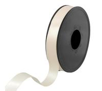 100% Polyester Double Sided Satin Ribbon for Weddings, Gift Wrapping, Floral Arrangements, Crafts, Cakes, Bows, Decorations, 15mm x 25m, Cream