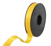 100% Polyester Double Sided Satin Ribbon for Weddings, Gift Wrapping, Floral Arrangements, Crafts, Cakes, Bows, Decorations, 15mm x 25m, Sunshine Yellow