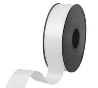 100% Polyester Double Sided Satin Ribbon for Weddings, Gift Wrapping, Floral Arrangements, Crafts, Cakes, Bows, Decorations, 25mm x 25m, White