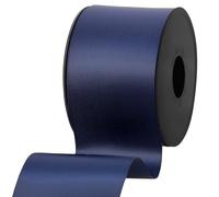 100% Polyester Double Sided Satin Ribbon for Weddings, Gift Wrapping, Floral Arrangements, Crafts, Cakes, Bows, Decorations, 63mm x 25m, Navy Blue