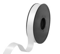 100% Polyester Double Sided Satin Ribbon for Weddings, Gift Wrapping, Floral Arrangements, Crafts, Cakes, Bows, Decorations, 15mm x 25m, White