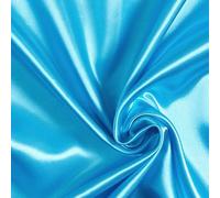 100% Polyester/Poly Silk Premium Silky Satin Fabric, Dressmaking, Wedding, Prom - Dress Craft Fabric Material 58" - 150 cm Wide Sold As 1 Meter Pre - Cut Lengths (Turquoise, 2 Meter)