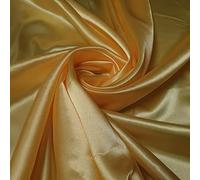 100% Polyester/Poly Silk Silky Satin Fabric, Dressmaking, Wedding, Prom - Dress Craft Fabric Material 58" - 150 cm Wide Sold As 1 Meter Pre - Cut Lengths (Available in 22 Colours) (Yellow)