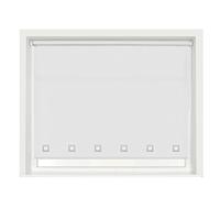 100% Polyester Square Eyelet Trimmable Daylight Roller Blinds (120cm Wide x 210cm Drop, White)