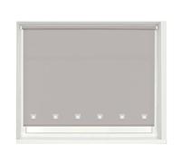 100% Polyester Square Eyelet Trimmable Daylight Roller Blinds (150cm Wide x 165cm Drop, Light Grey)