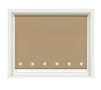 100% Polyester Square Eyelet Trimmable Daylight Roller Blinds (210cm Wide x 165cm Drop, Cappuccino)