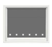 100% Polyester Square Eyelet Trimmable Daylight Roller Blinds (60cm Wide x 210cm Drop, Charcoal Grey)