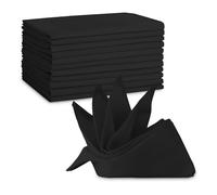 100% Polyester Table Napkins - 20" x 20" Cloth Napkins for Formal Dining, Weddings, Events, Restaurants, Durable & Machine Washable with Elegant Finish - Black, 1pc