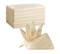 100% Polyester Table Napkins - 20" x 20" Cloth Napkins for Formal Dining, Weddings, Events, Restaurants, Durable & Machine Washable with Elegant Finish - Beige, 10pcs