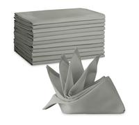 100% Polyester Table Napkins - 20" x 20" Cloth Napkins for Formal Dining, Weddings, Events, Restaurants, Durable & Machine Washable with Elegant Finish - Grey, 4pcs