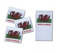 100 Pre-Cut and Folded "Made in Wales" Labels for Garments/Accessories