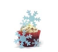 100 PRECUT Pale Blue Snowflakes Edible Wafer Paper Cake Toppers Decorations in 2 Sizes- Frozen Parties