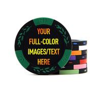 100 Premium Clay Poker Chips, Customized Your Image and Text, 11.5 Grams Casino Chips for Texas Hold’em, Blackjack Gambling (Dark Green)