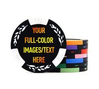 100 Premium Clay Poker Chips, Customized Your Image and Text, 11.5 Grams Casino Chips for Texas Hold’em, Blackjack Gambling (White)