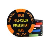 100 Premium Clay Poker Chips, Customized Your Image and Text, 11.5 Grams Casino Chips for Texas Hold’em, Blackjack Gambling (Orange)