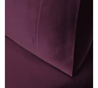 100% Premium Long-Staple Combed Cotton 400 Thread Count, Single Ply, King Pillowcase Set, Solid, Plum
