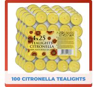 100 Prices Citronella Tealight Candles Outdoor Garden Home Insect Fly Repeller