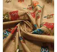100% Printed Indian Cotton Rajasthani Suzani Rangoli Boho Banjara Craft Fabric Material 45" - 112 cm Wide Sold As 1 Meter Pre - Cut Lengths (D-2) (Available in 6 Colours) (Beige Owl)