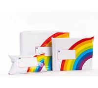100 Printed Rainbow Design Plastic Mailing Mail Post Postage Bags (13" x 17")