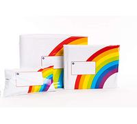 100 Printed Rainbow Design Plastic Mailing Mail Post Postage Bags (6" x 9")